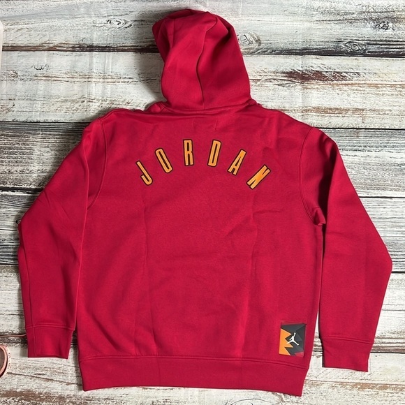 Nike Air Jordan Flight MVP Red Fleece Pullover Hoodie Men’s Size Large - Picture 9 of 14